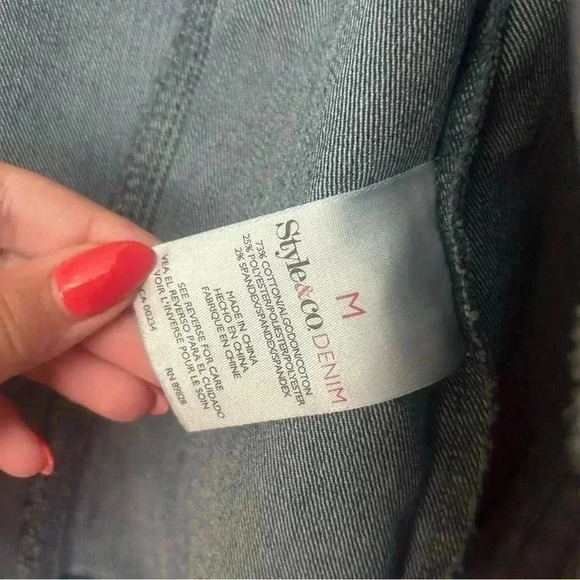 Style & Co Washed Denim Jacket - Picture 4 of 6